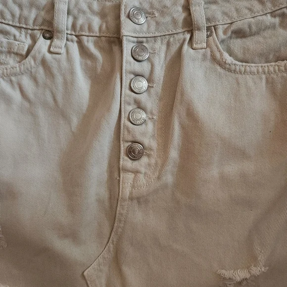 EUC We The Free/ Free People Beige Button-Up Denim Skirt, Size 29 - Picture 2 of 6